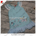 Cute unicorn print blue figure girl dress